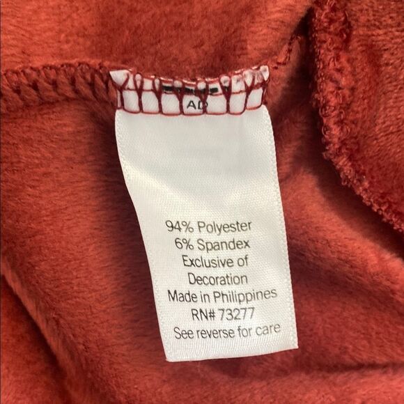 Women's Velour Ruffle Top - Rust - Picture 5 of 5